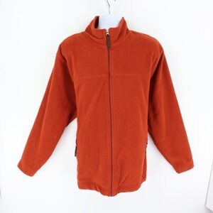 Falls Creek Fleece Jacket‎ Full Zip Mens Sz XXL Orange 100% Poly Zipping Pockets